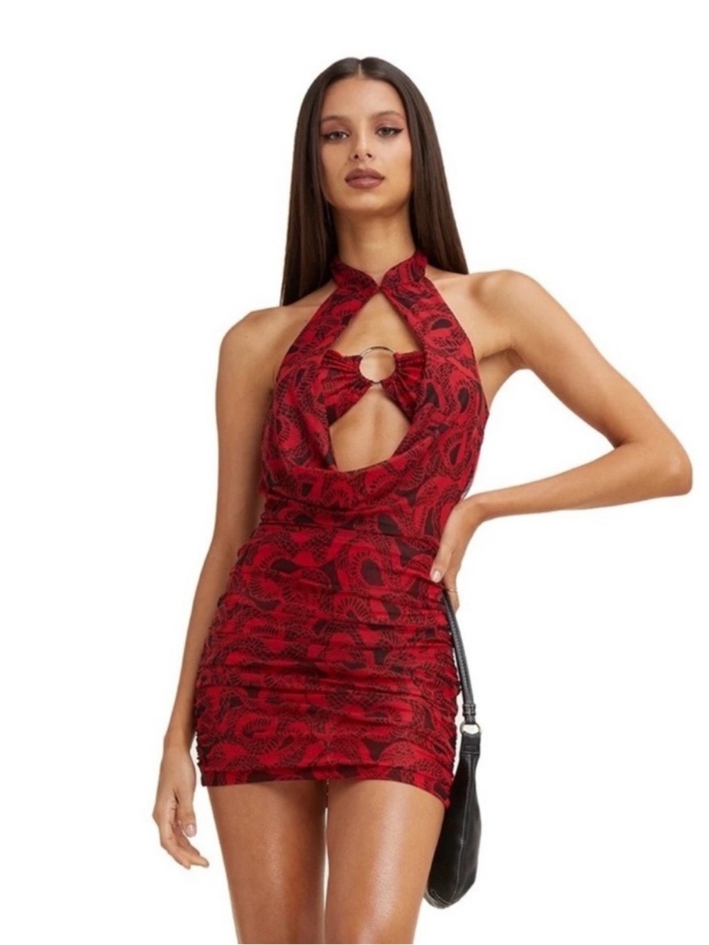 I.AM.GIA Medusa Red Snake Mini Dress, Y2K Rave Festival Party Wear